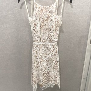 For Love & Lemons White and Nude Lace Dress